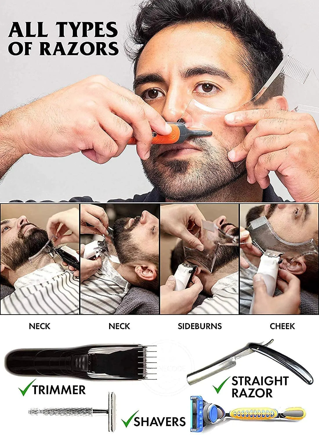 Pochoir de modelage de barbe