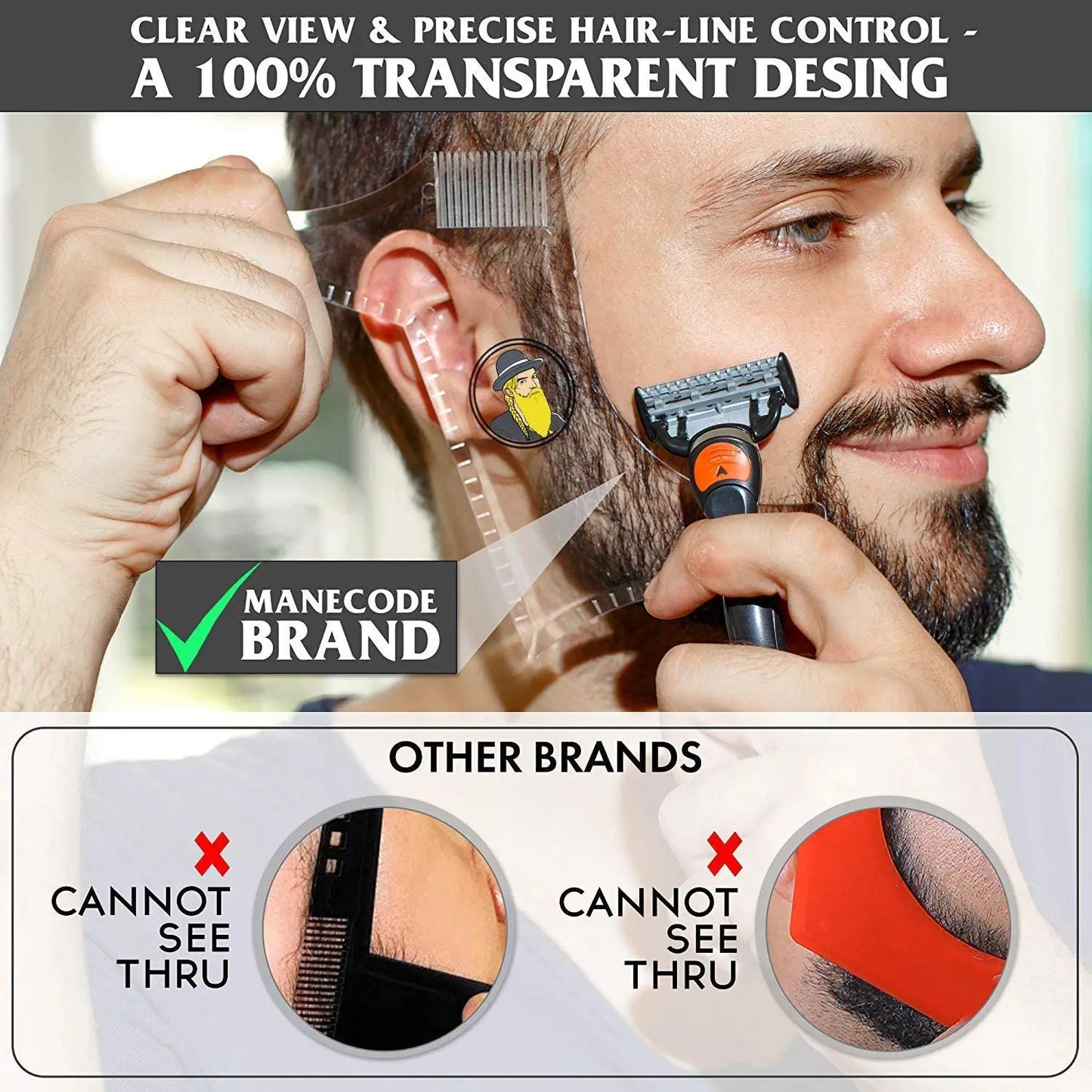 Pochoir de modelage de barbe
