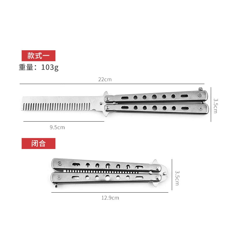 Peigne pliable en acier inoxydable